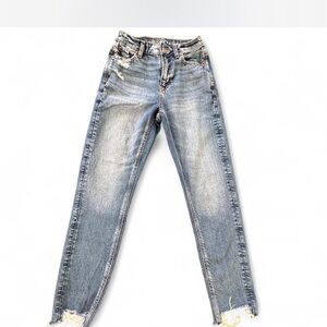 American Eagle Outfitters Blue Distressed Skinny Jeans